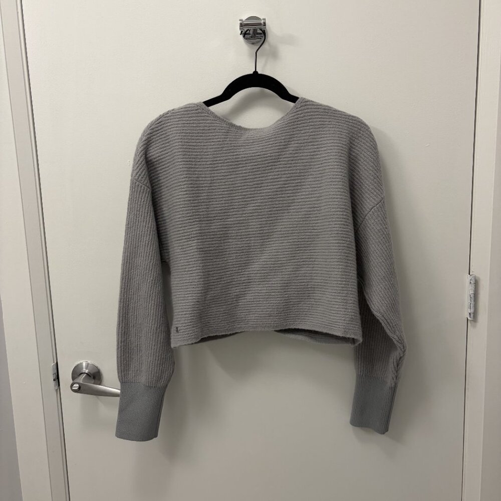 Lululemon Brushed Cotton Reversible Crossover Sweater in Silver Drop - Picture 5 of 6